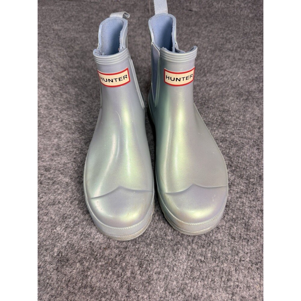 Hunter Women’s Original Short Nebula Rain Boots – Size 9 –Pearlescent Blue/Green